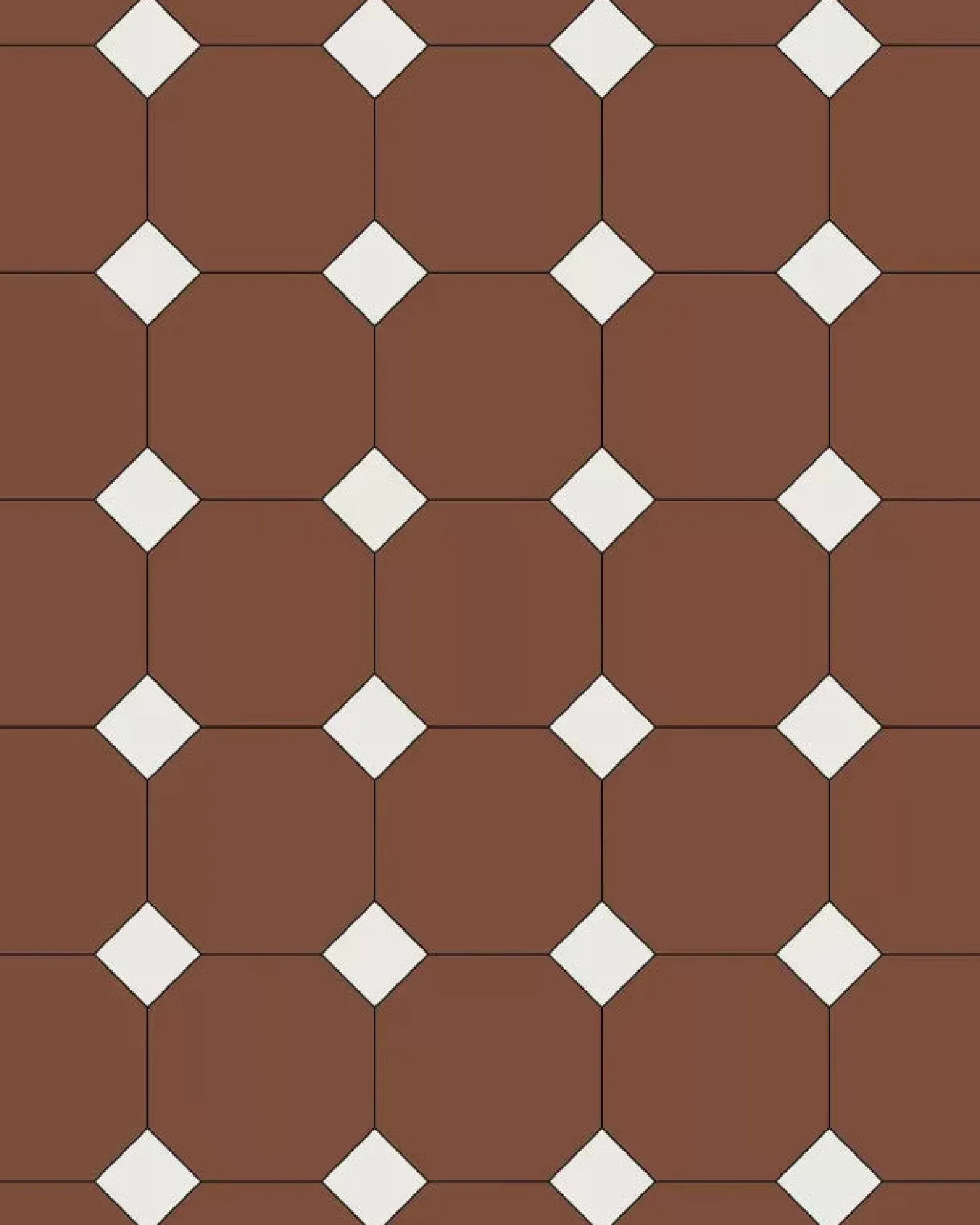 Oktagonklinker - 15 x 15 cm röd/vit
