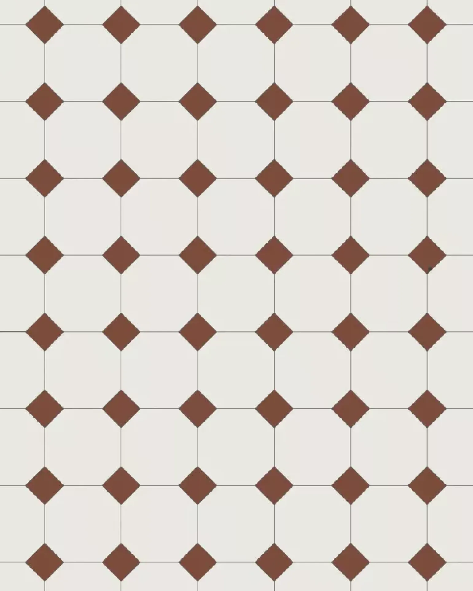 Oktagonklinker - 10 x 10 cm vit/röd