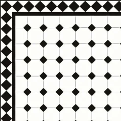 Oktagonklinker - 10 x 10 cm vit/svart