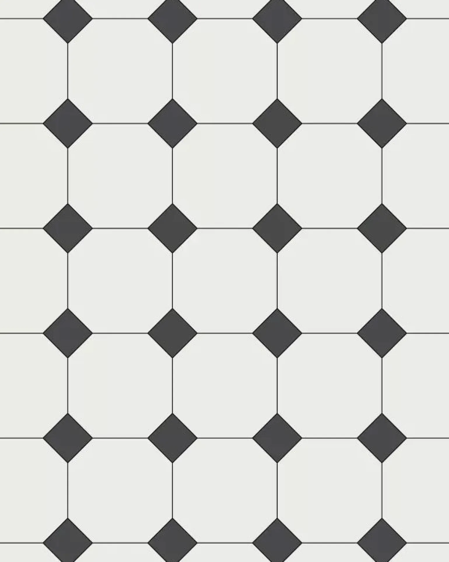 Oktagonklinker - 15 x 15 cm vit/svart
