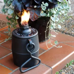 Oljelampa - Fotogenlampa gjutjärn Småland