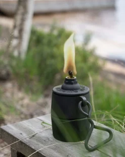 Oljelampa - Fotogenlampa gjutjärn Småland