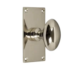 Oval knopp med bottenplatta - Nickel 40 x 70 mm