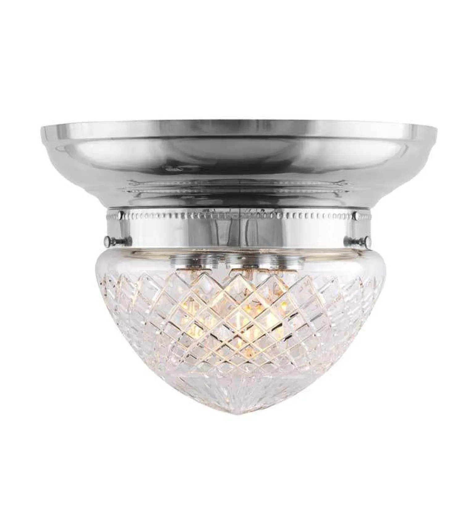 Plafond - Taklampa Frödingplafond 200 nickel, slipat klarglas