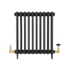 Radiatorventil termostat - York (vinklad) antikbehandlad/trä