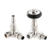 Radiatorventil termostat - York (vinklad) nickel/trä