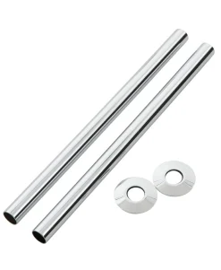 Rörskydd/Rörmanschett 130 x 18 mm till vattenrör - Krom