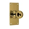 Rund knopp med bottenplatta - Mässing 40 x 70 mm