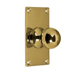 Rund knopp med bottenplatta - Mässing 40 x 70 mm