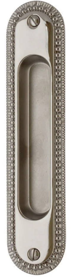 Skjutdörrshandtag - Sekelskifte nickel 158x36 mm