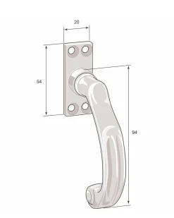 Spanjoletthandtag - Fix 6 mässing