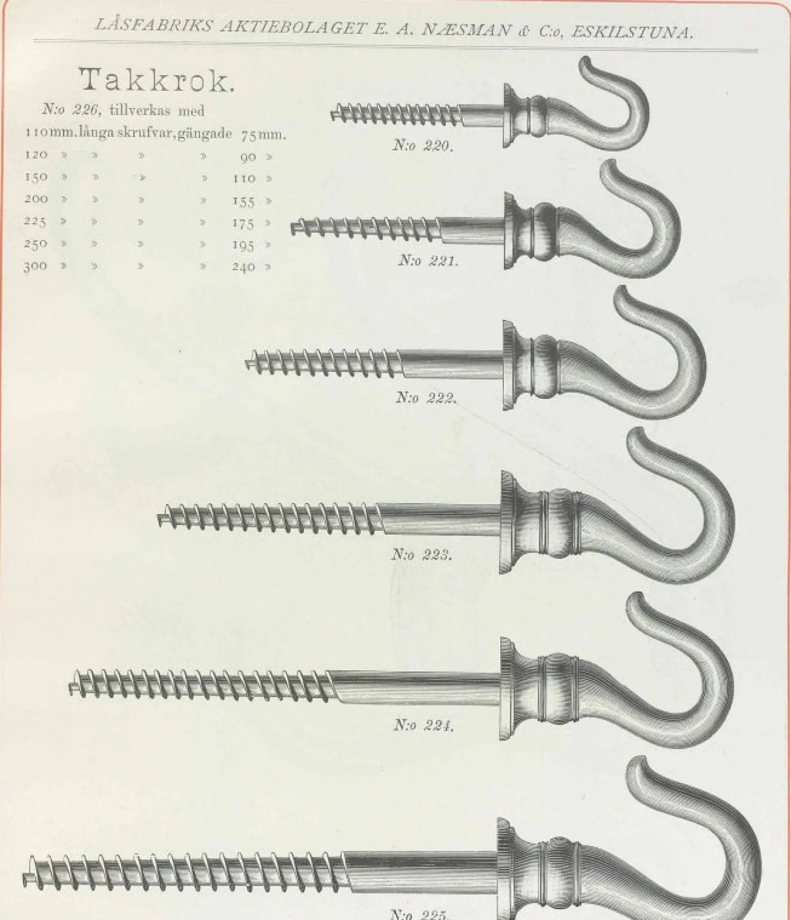 Stor takkrok - Nickel - utan skruvstift
