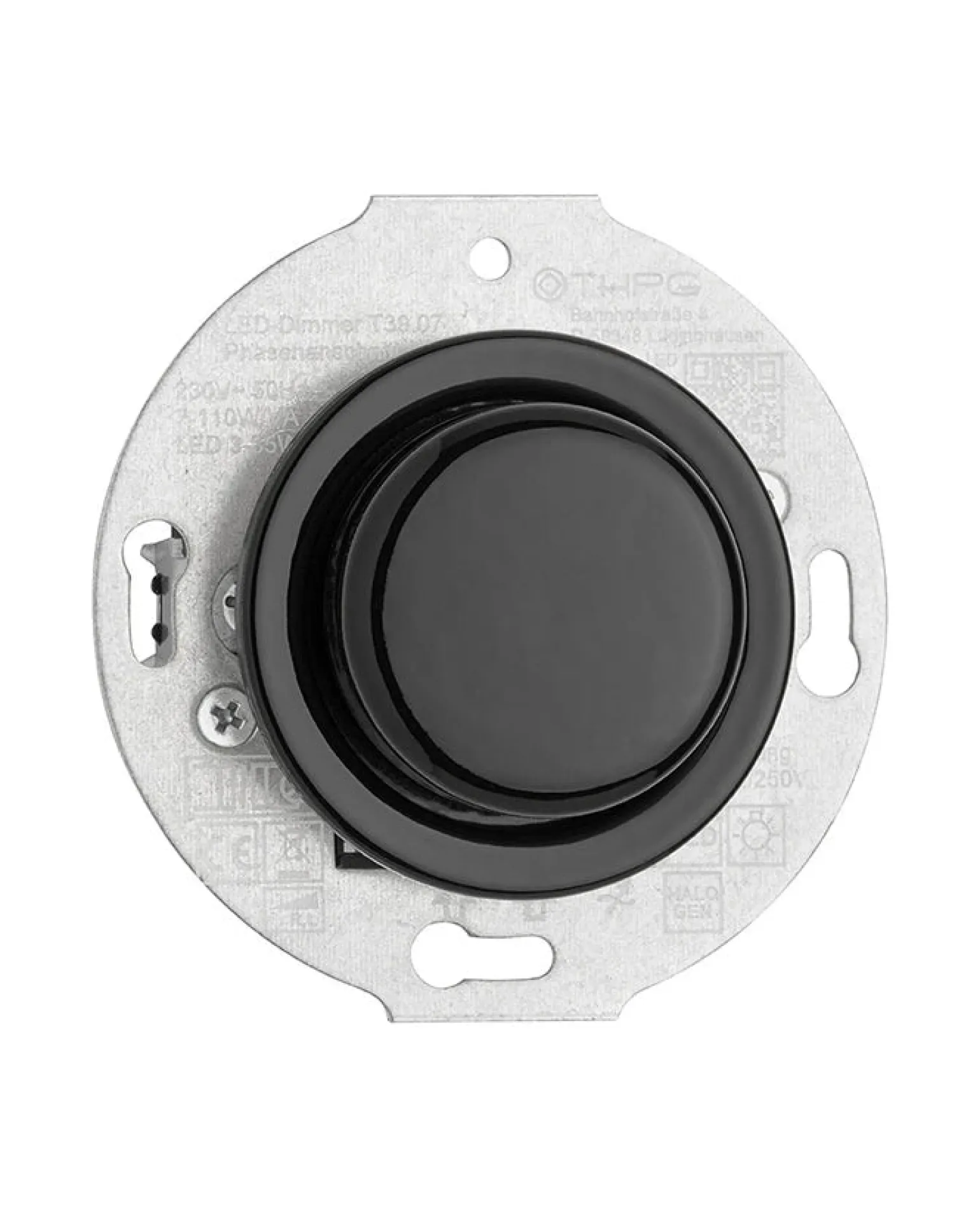 Strömbrytare insats - LED-dimmer svart porslin