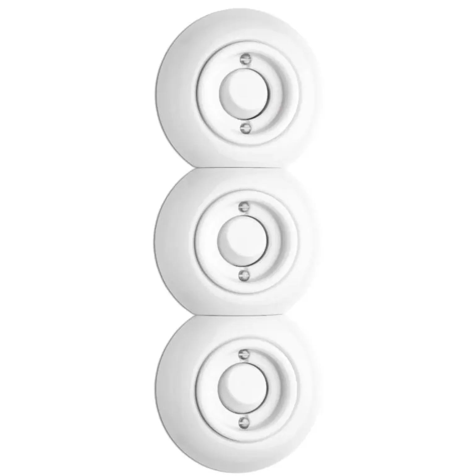 Strömbrytare rund vitt porslin - Tryckdimmer