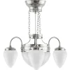 Takkrona - Trearmad ringkrona nickel, opalvitt glas