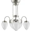 Takkrona - Trearmad ringkrona nickel, slipat mattglas