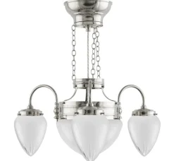 Takkrona - Trearmad ringkrona nickel, slipat mattglas