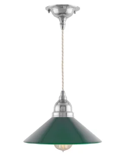 Taklampa - Byström sladdpendel 60 nickel, grön skärm