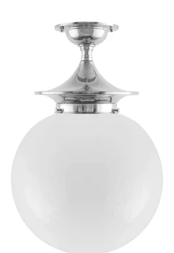 Taklampa - Dahlberg 100 nickel, stor klotskärm