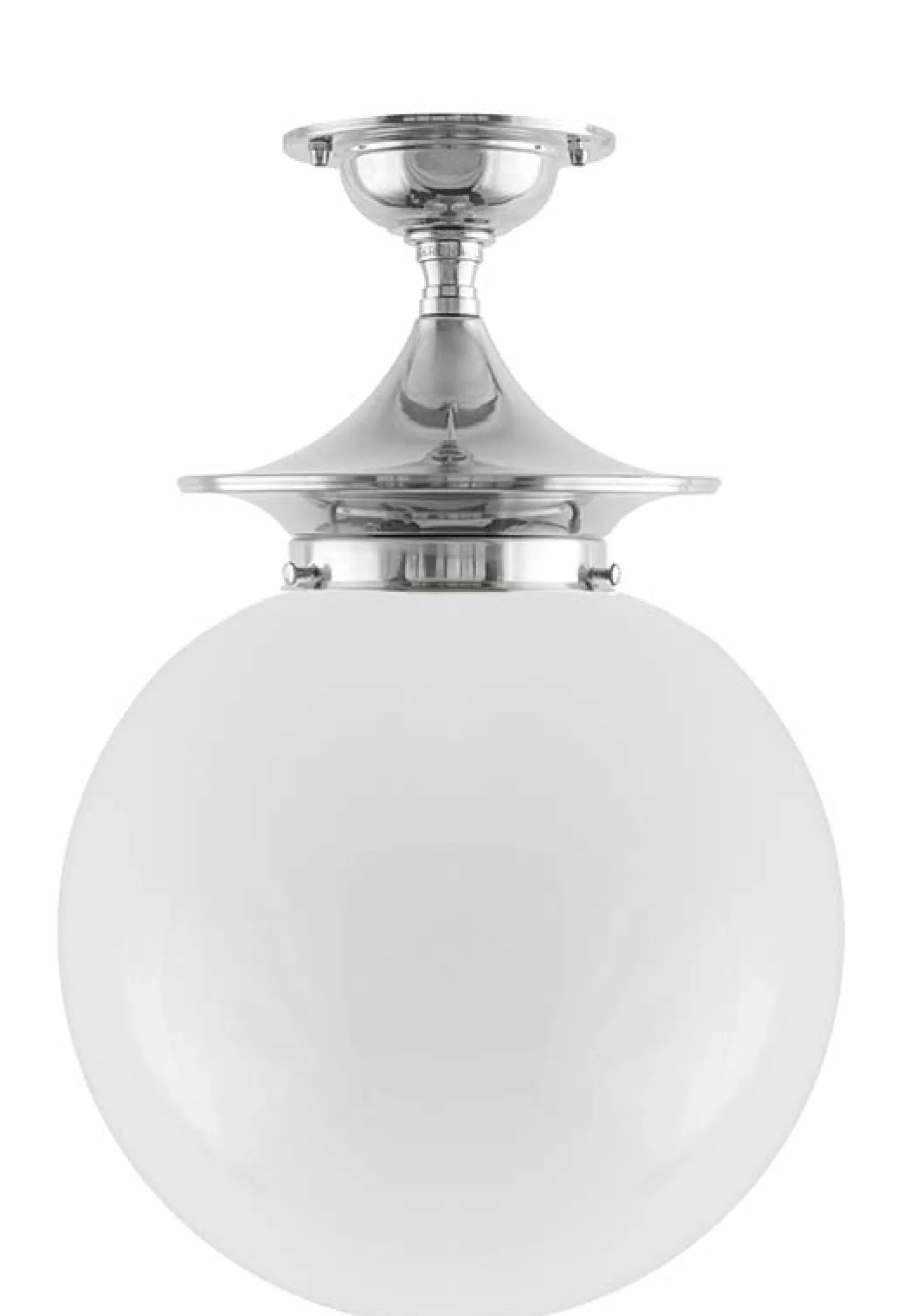Taklampa - Dahlberg 100 nickel, stor klotskärm