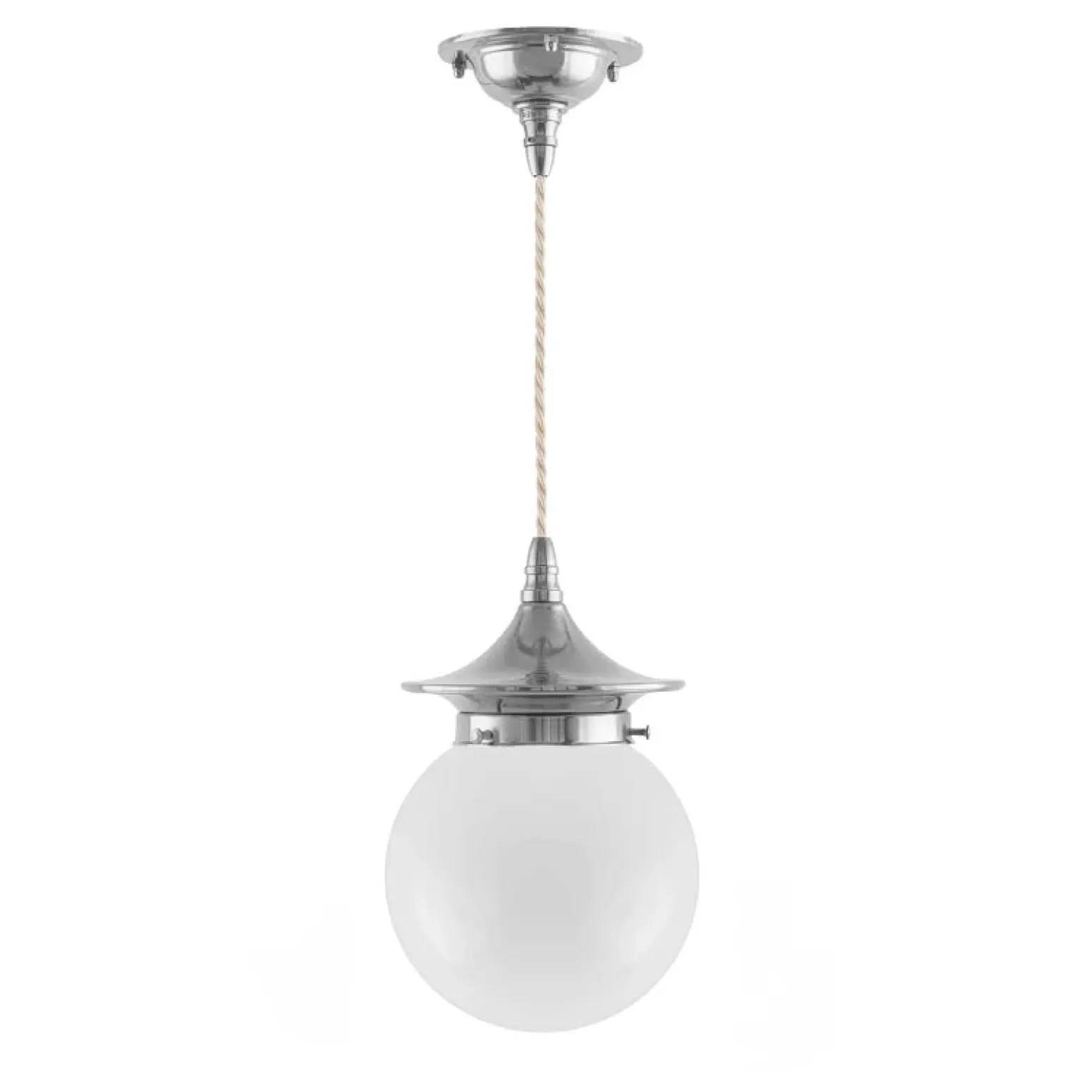 Taklampa - Dahlberg sladdpendel 80 nickel, klotskärm
