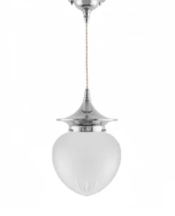 Taklampa - Dahlberg sladdpendel 100 nickel, mattglas droppe