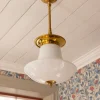 Taklampa - Dahlbergspendel 100 mässing, klottrattskärm