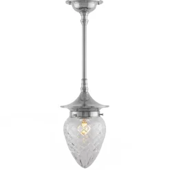 Taklampa - Dahlbergspendel 80 nickel, klarglas droppe