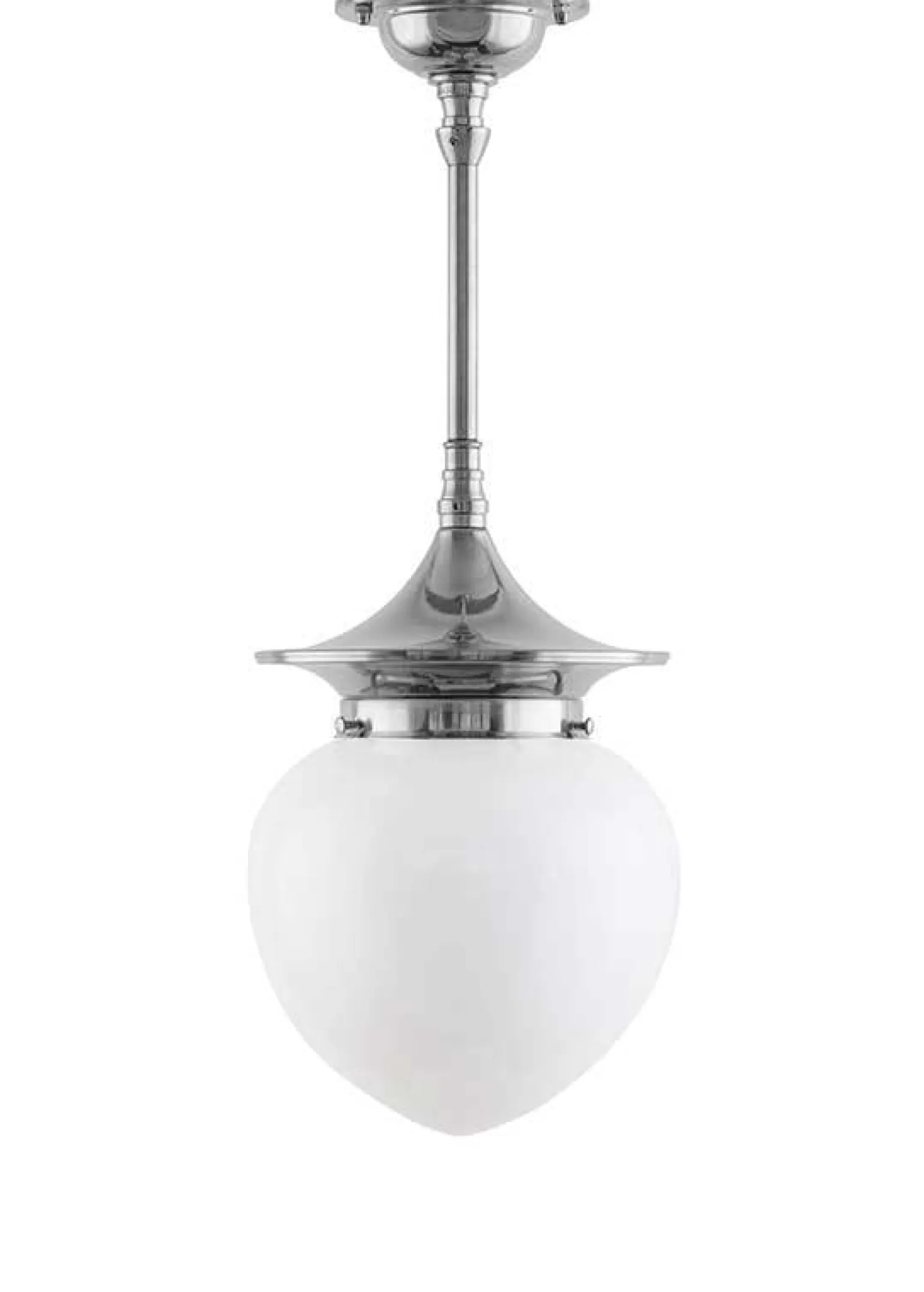 Taklampa - Dahlbergspendel 100 nickel, opalvit droppe