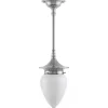 Taklampa - Dahlbergspendel 80 nickel, opalvit droppe