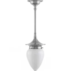 Taklampa - Dahlbergspendel 80 nickel, opalvit droppe