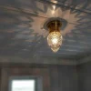 Taklampa - Frödingplafond 80 mässing, droppe klarglas