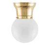 Taklampa - Frödingplafond 80 mässing, opalvit klot