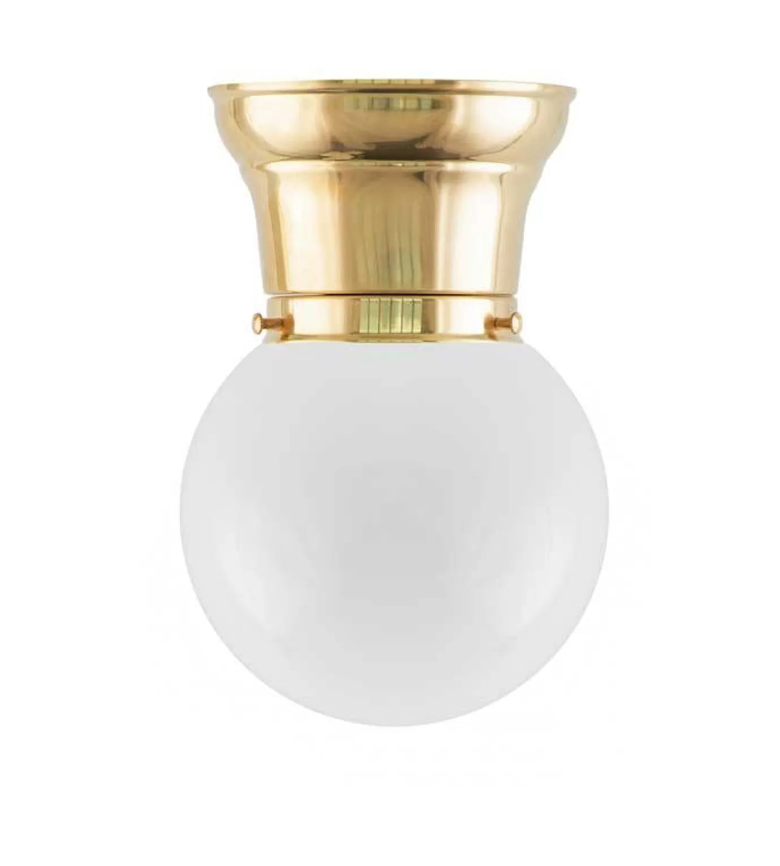Taklampa - Frödingplafond 80 mässing, opalvit klot