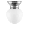 Taklampa - Frödingplafond 100 nickel, vit droppe