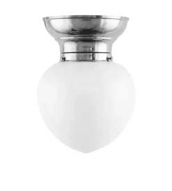 Taklampa - Frödingplafond 100 nickel, vit droppe