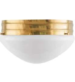 Taklampa - Heidenstamplafond 300 mässing, opalvit