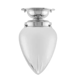 Taklampa - Lundkvist 80 nickel, mattdroppe