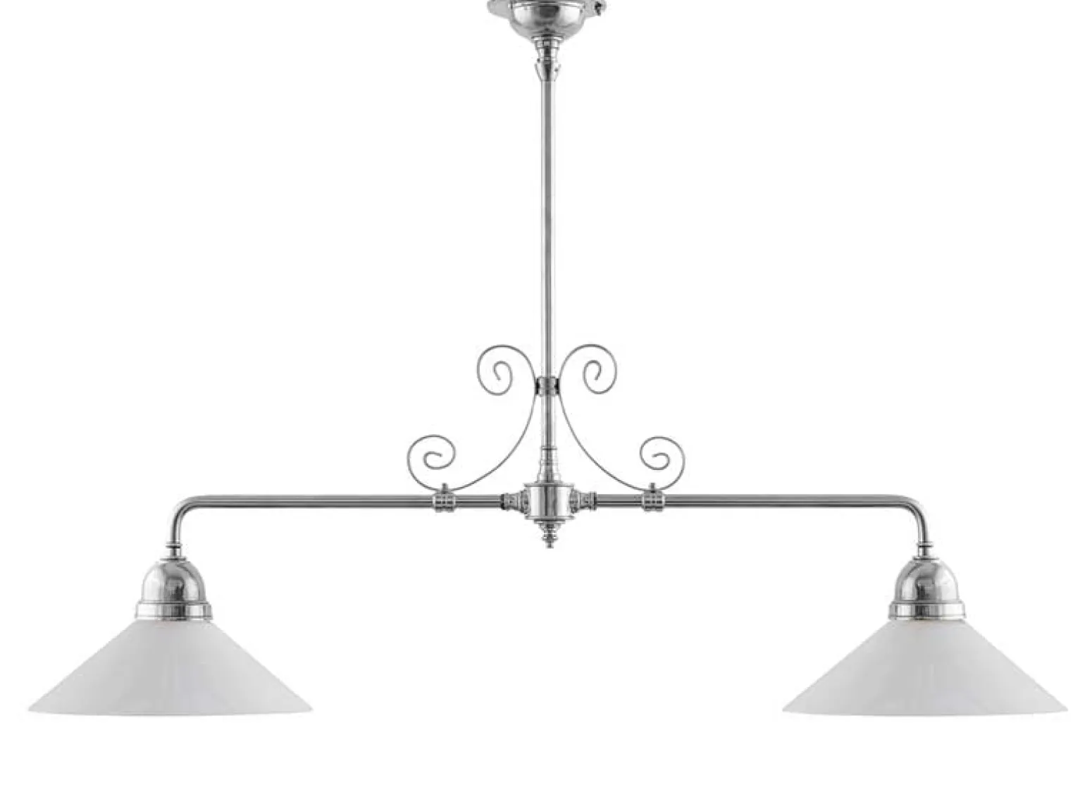 Taklampa - Spelbordslampa med ornament nickel, vit skärm