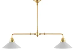 Taklampa - Spelbordslampa mässing, raka skärmar