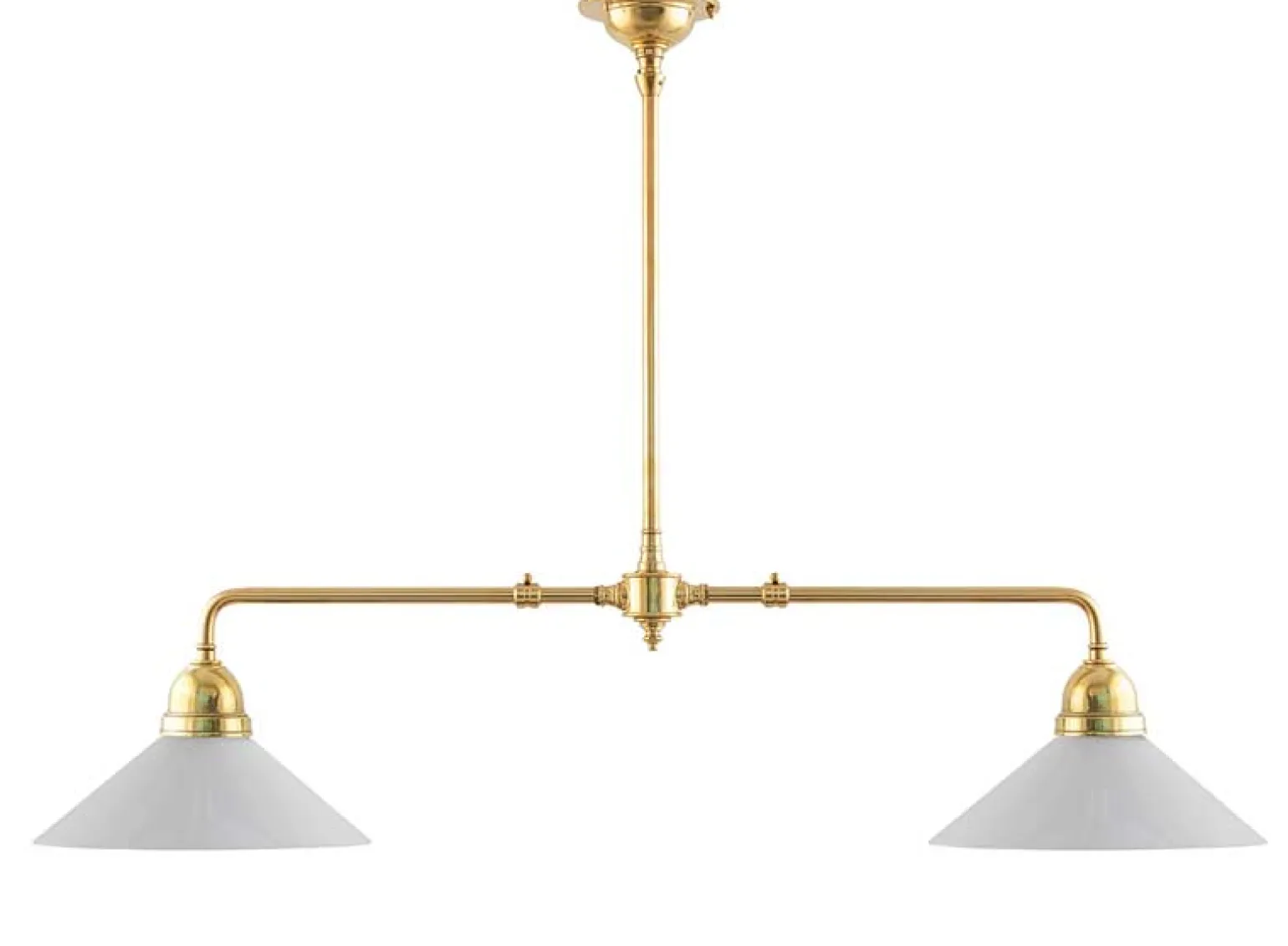 Taklampa - Spelbordslampa mässing, raka skärmar