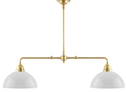 Taklampa - Spelbordslampa mässing, rundade skärmar
