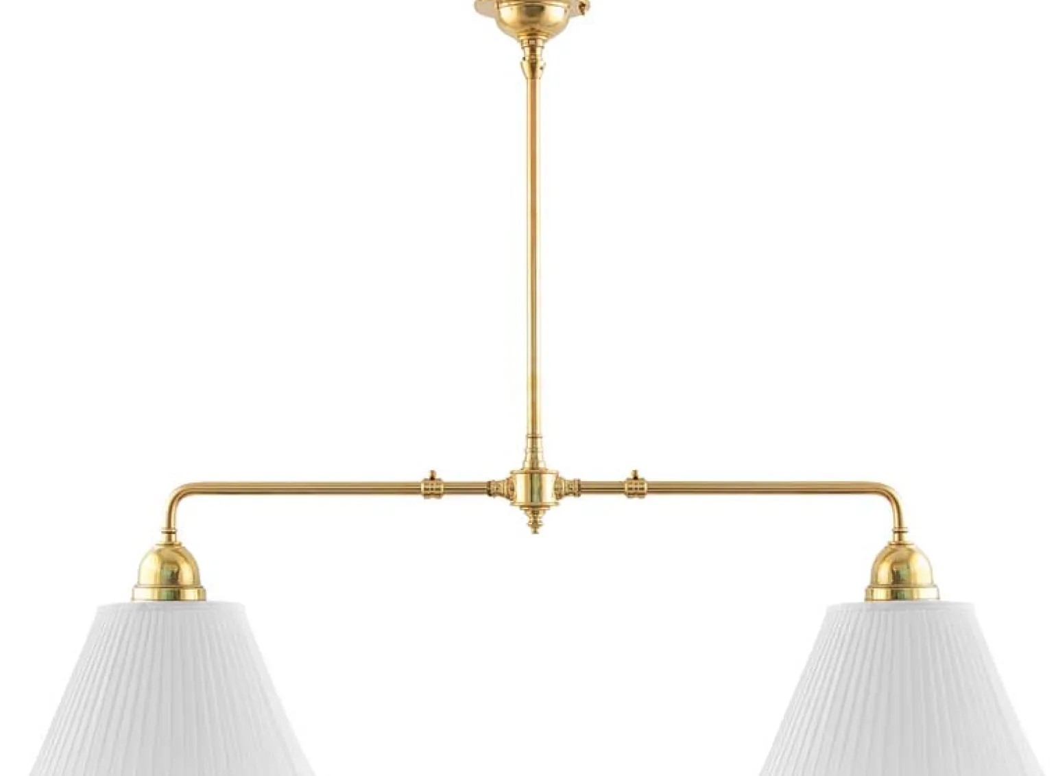 Taklampa - Spelbordslampa mässing, tygskärmar