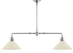 Taklampa - Spelbordslampa nickel, benvita skärmar