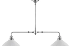 Taklampa - Spelbordslampa nickel, vit skärm