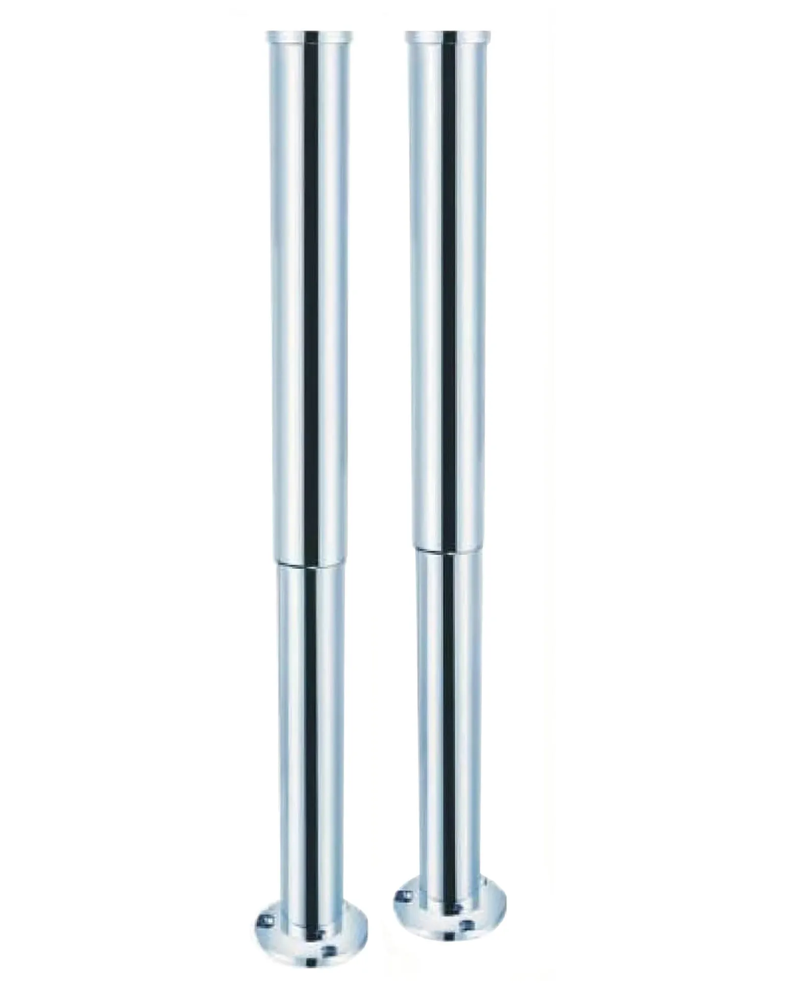 Teleskop rörskydd max 790 mm till vattenrör - Krom