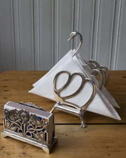 Toast- & servettställ silver - Svan