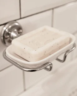 Tvålkopp - Haga vägg - Krom/Porslin