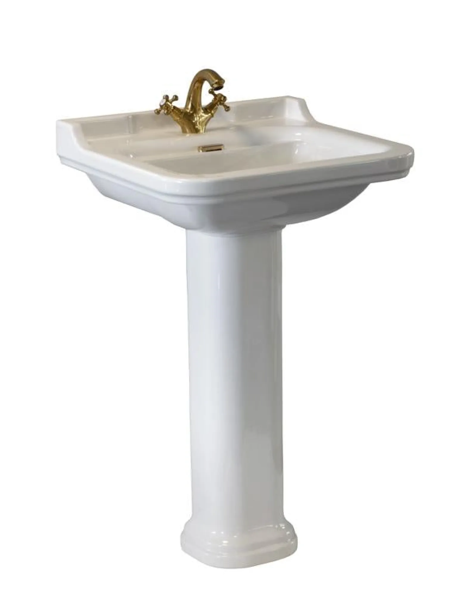 Tvättställ Art Deco - 60 cm, piedestal