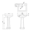 Tvättställ - Burlington Clean 58 cm med piedestal